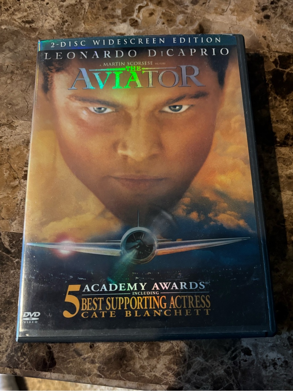 The Aviator (DVD) Movie Case - Blue/Gold Cover